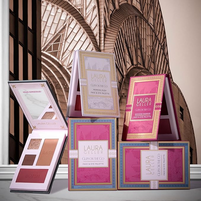 LAURA GELLER NEW YORK Glam On the Go Eyeshadow & Blush Palettes - Each Set Includes Three Palettes - Ready for Gifting - Easy to Use Makeup for Mature Skin