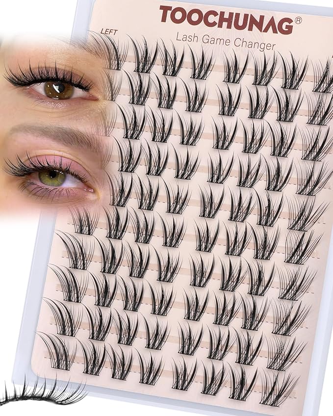 Fairy Lash Clusters Wispy Cluster Eyelash Extensions Left&Right Spiky Eyelash Clusters 10-16MM Individual Lashes Manga Lash Extensions by TOOCHUNAG