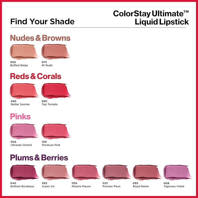 Revlon ColorStay Ultimate Liquid Lipstick, Longwear Rich Lip Colors, Wears for Up to 24 Hours, Satin Finish, 010 Premium Pink, 0.1 fl oz