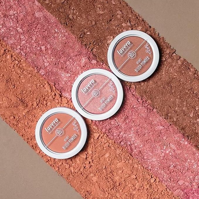 lavera Velvet Blush Powder -Rosy Peach 01- pink - almond oil & vitamin E - shimmering - velvety texture (1 x 5g)