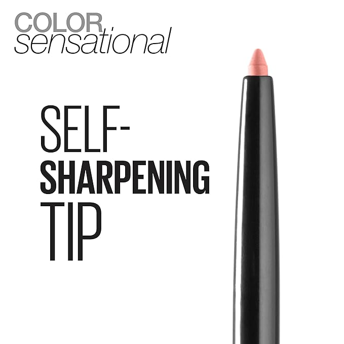 Maybelline Color Sensational Shaping Lip Liner with Self-Sharpening Tip, Purely Nude, Nude, 1 Count