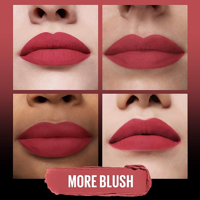 MAYBELLINE Color Sensational Ultimatte Matte Lipstick, Non-Drying, Intense Color Pigment, More Blush, Rose Pink, 1 Count (Pack of 2)