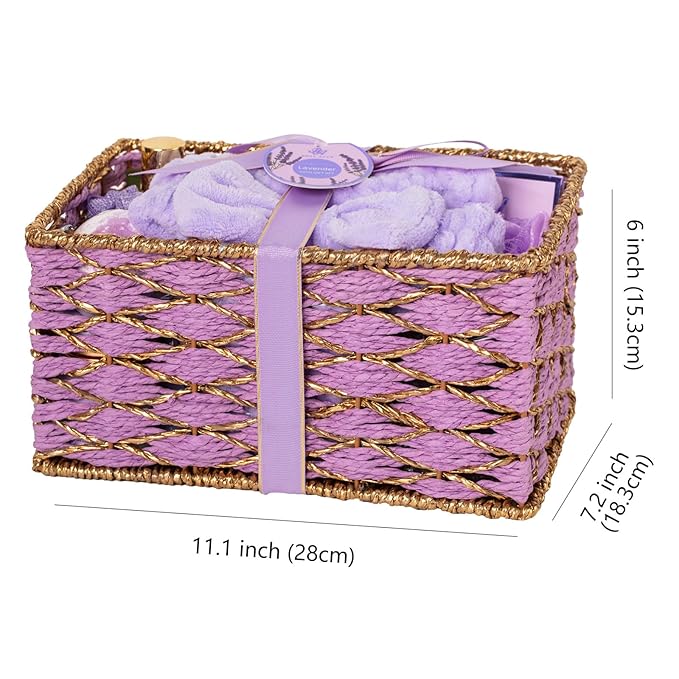 35 Pcs Valentines Day Gifts for Women, Lavender Bath and Body Gift Basket, Facial Skin Care Set, Spa Kit, Self-Care Set, Face Sheet Mask, Necklace, Birthday, Christmas, Mother Day, Anniversary
