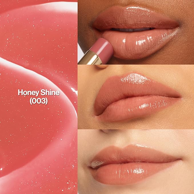 REVLON Super Lustrous Glass Shine Balm Gift Set, 3-Piece, Lipstick Multipack, Hydrating Tinted, Sheer Glossy Finish, 003 Honey Shine, 008 Rum Raisin, 006 Girly Swirly