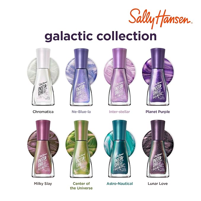 Sally Hansen Insta-Dri® Galactic, Center of the Universe, Quick Dry, Long Lasting, Streak-Free Shine, Metallic Green Nail Polish