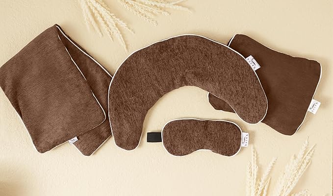 Bucky Hot & Cold Therapy Spa Collection Chenille Eye Mask, 8.5x4", Mocha