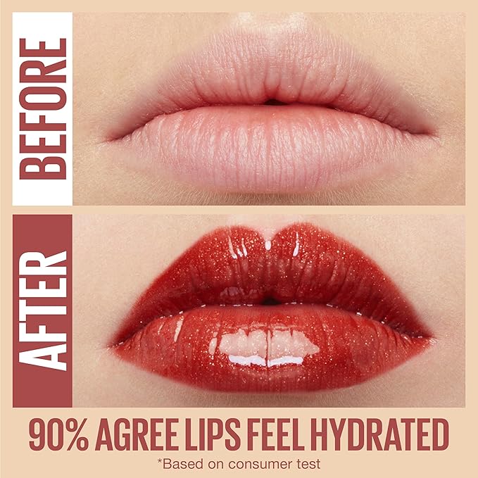 Maybelline Lifter Gloss, Hydrating Lip Gloss with Hyaluronic Acid, Sun, Clear Neutral, 0.18 Ounce
