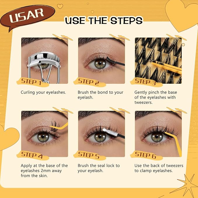 QUEWEL Manga-Lash-Clusters Kit Cute Style, 120pcs Lash-Clusters Kit Mix10-18mm Wispy Natural Invisible Band Eyelash Clusters Kit for DIY Cluster Eyelash Extensions(Manga C 3 Set)