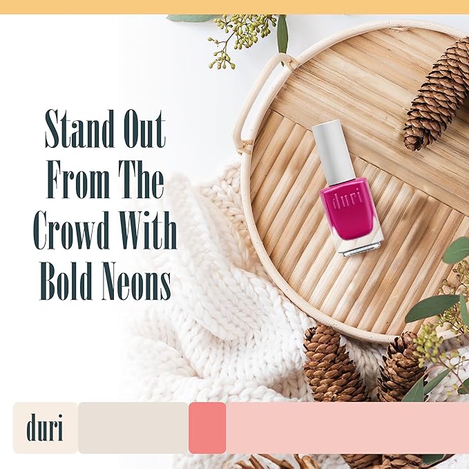 duri 626N Plum Seduction, Neon Fuchsia Nail Polish, Full Coverage, Matte Finish, Lasting, 0.45 Fl Oz