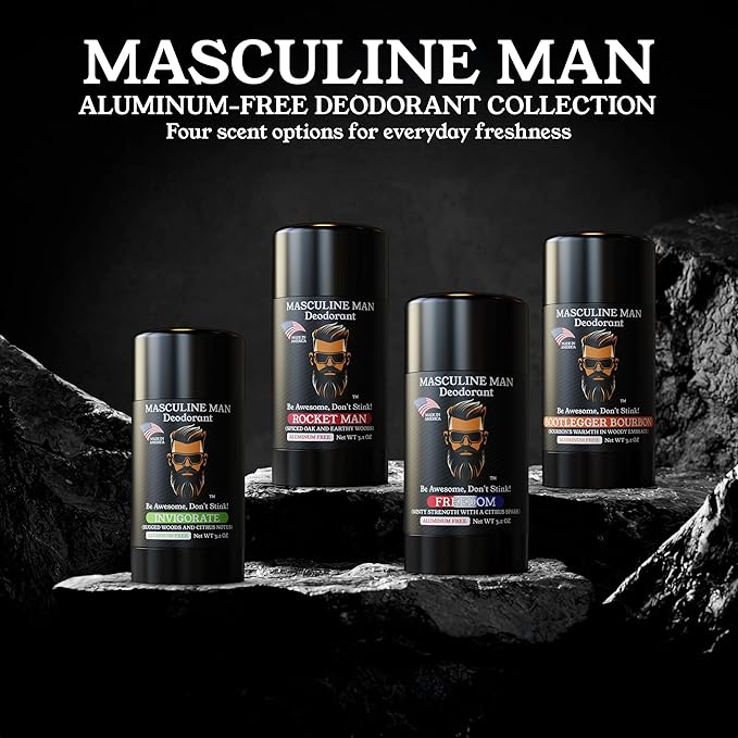 Deodorant for Men - Aluminum Free Mens Deodorant - Travel Size Natural Deodorants - Sweat Protection for Underarm - Stain-Free Stick Deodorants - Made in USA, 3.2oz (Pack of 2, Freedom)