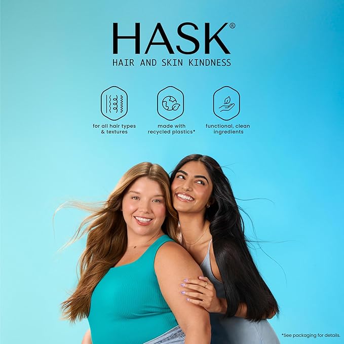 HASK 5-in-1 Leave-In Conditioner Duo (6oz-Qty 2) & Deep Conditioner Packette, Color Safe, Sulfate-Free, Paraben-Free, Gluten-Free, for All Hair Types (Keratin Smooth)