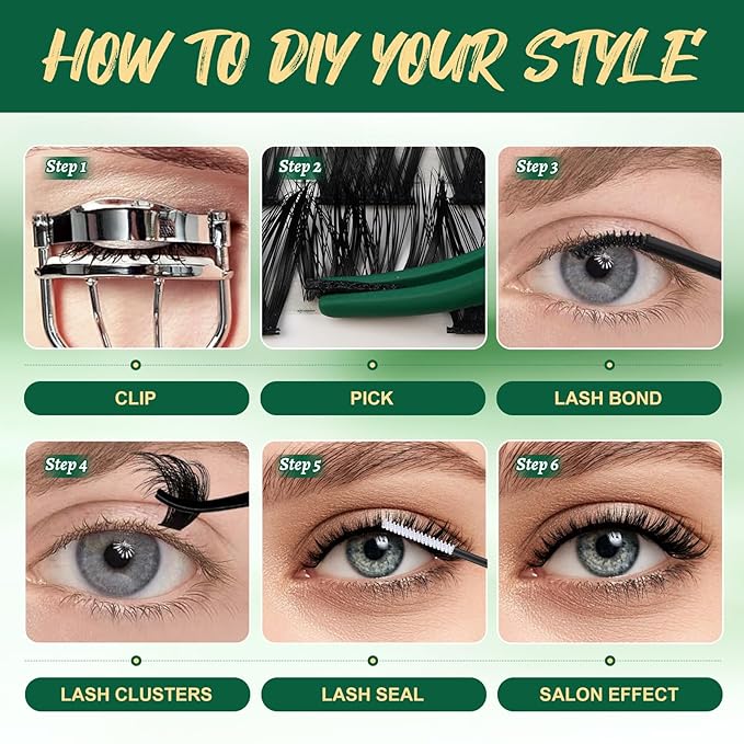 KEYYOU Lash Clusters 96pcs Individual Lashes Y02 D Curl 14mm Eyelash Clusters Volume Wispy Lash Extension Soft&Comfortable Easy DIY Lash Extension at Home(Y02,D-14mm)