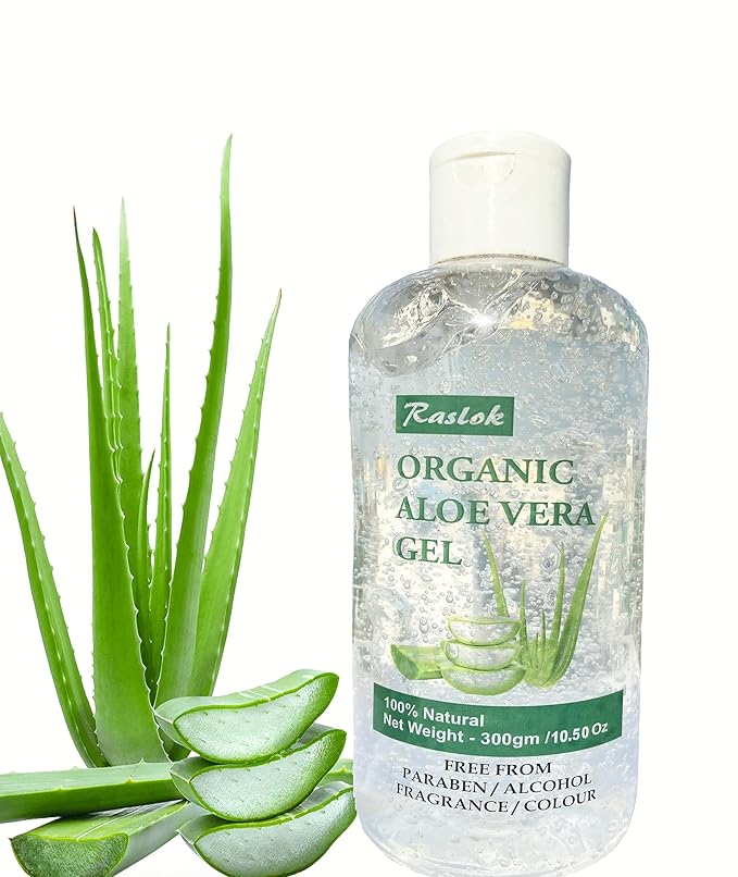 Raslok 99% Pure Natural Aloe Gel | For Moisturizing Face Skin & Hair Care,Durable Moisturizing Hydrating Soothing | Non-Sticky (10.50 oz)