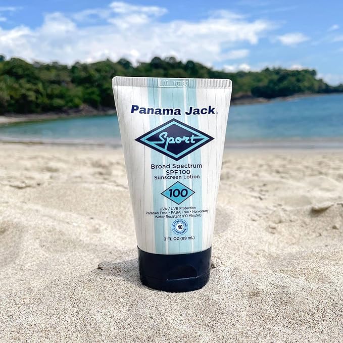 Panama Jack Sport Sunscreen Lotion - SPF 100, Broad Spectrum UVA/UVB Protection, Non-Greasy, PABA, Paraben, Gluten & Cruelty Free, 3 FL OZ (Pack of 12)