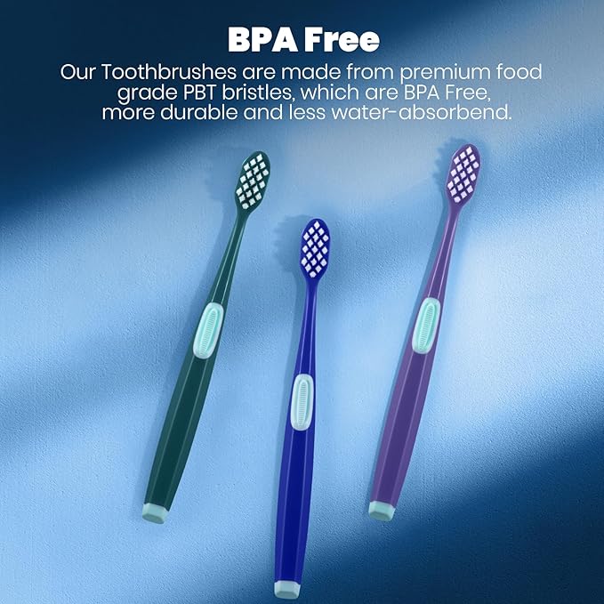 Extra Soft Toothbrushes for Adults, Ultra Soft Toothbrushes with Covers, 10000 Micro Nano Bristles, for Sensitive Teeth, Gum Recession and Elderly, Travel (Wide Head, 6 Count)
