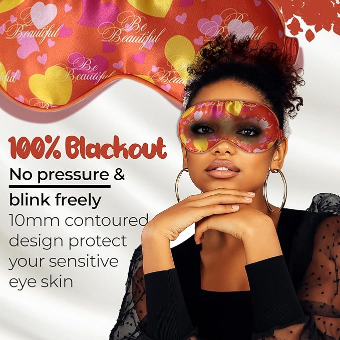 Luxury Sleep Mask – Soft, Lightweight & Ultra Comfort-Perfect for Light Blocking Wake up Radiant-Orange