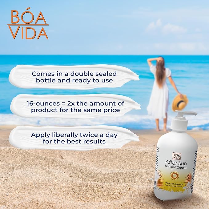 BoaVida After Sun Lotion Nutrient Cream and Tan Enhancer, 16 Ounce