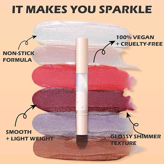 FOCALLURE Glitter Lip Gloss,High Shine Shimmer Lipstick,Long Lasting Plumping Lipgloss,Hydrating,Moisturizing,Non-Sticky and Lightweight Formula for Lip Color,Flechazo