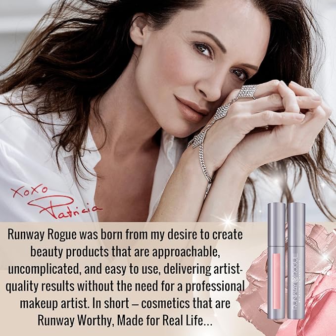 Runway Rogue Designer Liner Lip Pencil, Matte Garnet-Maroon Lip Liner Pencil and Lip Liner Sharpener, ‘Get the Look’