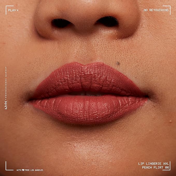 NYX PROFESSIONAL MAKEUP Lip Lingerie XXL Matte Liquid Lipstick - Peach Flirt (Orange Peach)