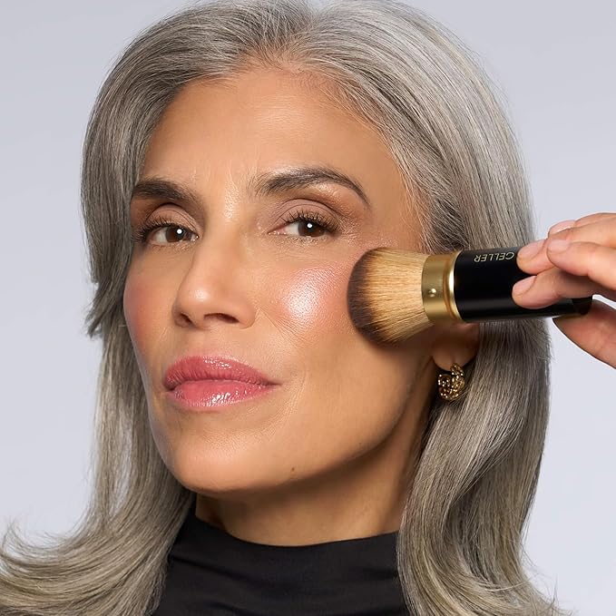 LAURA GELLER Baked Icons Complete Full Face Palette, Porcelain | All-in-One Makeup Palette with Baked Foundations, Blush, Bronzer, Highlighter, Eyeshadows | Coverage for Mature Skin | Travel-Friendly