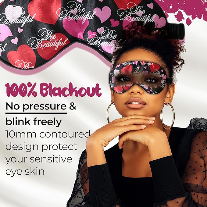 Luxury Sleep Mask – Soft, Lightweight & Ultra Comfort-Perfect for Light Blocking Wake up Radiant-Black
