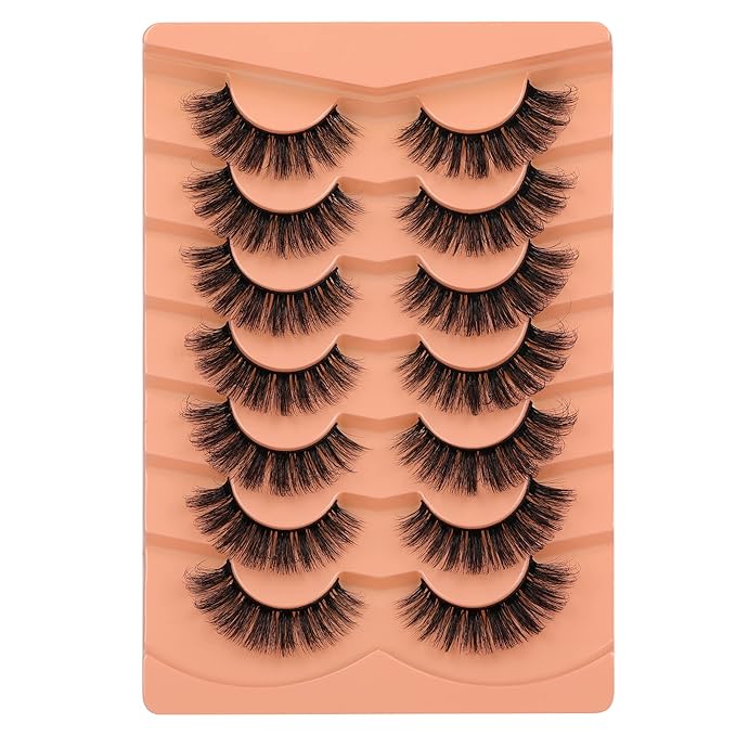 JIMIRE Mink Lashes 18MM Fluffy 6D Wispy False Eyelashes Volume Thick Dramatic Fake Lashes Natural Look Like Eyelash Extensions Pestañas 7 Pairs Pack