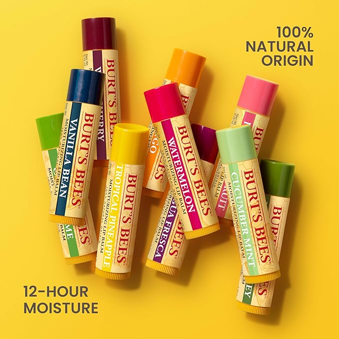 Burt's Bees Lip Balm, Pomegranate, Lip Moisturizer With Responsibly Sourced Beeswax, Tint-Free, Natural Conditioning Treatment, 1 Tube, 0.15 oz.