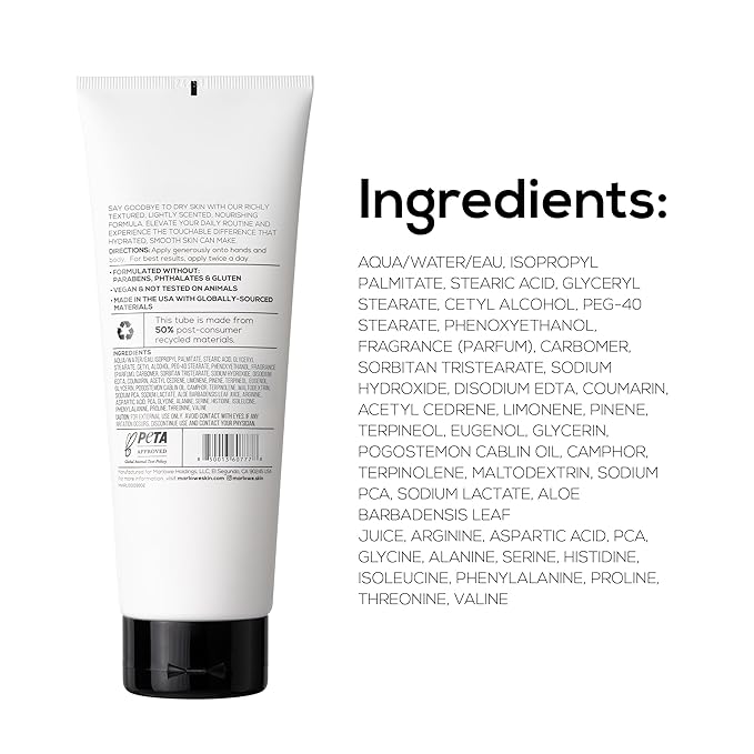 MARLOWE. No. 002 Body Lotion 8 Oz, Moisturizing & Nourishing Daily Dry Skin Lotion for Men, Made with Hydrating Natural Aloe Vera, Non-Oily, Sage & Fir Scent, Vegan