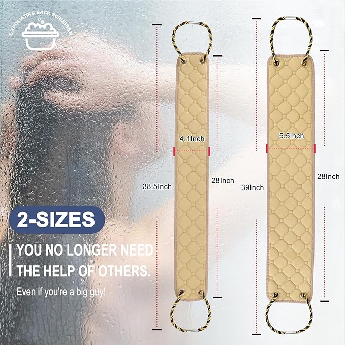 Exfoliating back scrubber with handles,