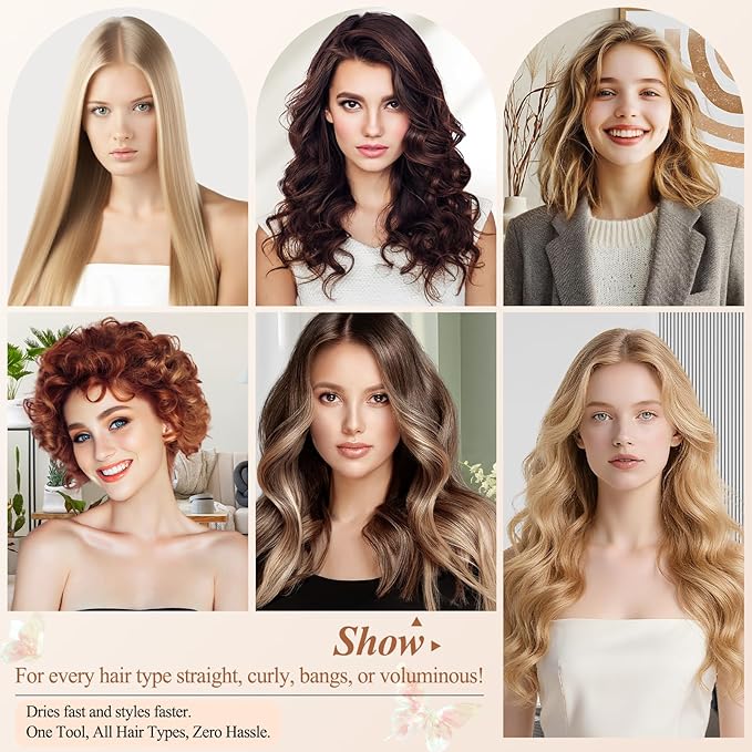 Upgraded Round Volumizing Brush for Shark Flex Style Attachment, Round Brush Compatible with Shark Flexstyle, Optimized Bristles for Smooth Styling Adds Volume Curls for All Hair Types