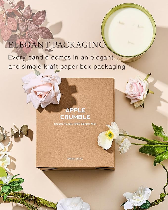 M&SENSE Sage Citrus Soy Large Candles, 3-Wick 35oz 150H Long Lasting, Aromatherapy Candle for Kitchen Freshness New Year Housewarming