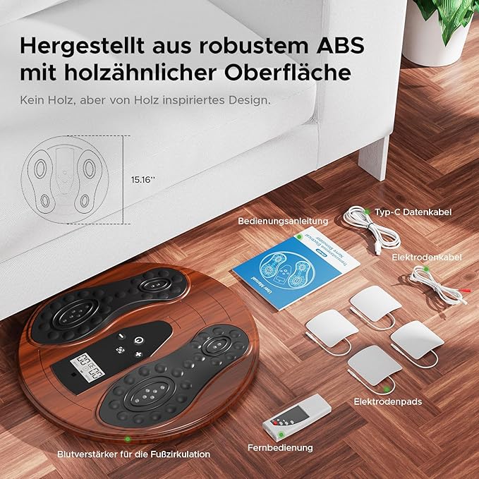 EMS Foot Massager with Infrared Therapy for Neuropathy & Pain Relief – FSA Eligible HSA Electric Muscle & Nerve Stimulator for Feet & Calves, Blood Circulation Booster, Plantar Fasciitis Relief