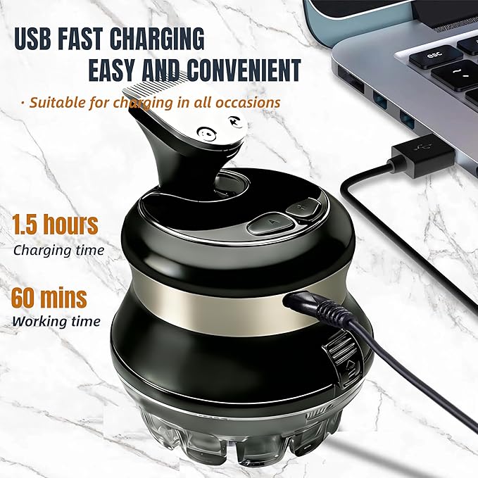 Hair Clippers for Men Self Haircut Kit Cordless Circular Bald Head Hair Trimmer USB Rechargeable with Trimmer Waterproof Electric Grooming Tool Hair Cutting Set Self Cut for Home Use