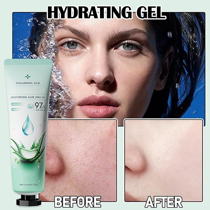 Fusang 8Pcs Organic Aloe Vera Gel for After Sun Skin Care,Natural Moisturizing Aloe Vera Gel for Face & Body,Easy to Portable Face Moisturizer,Travel Size Pure Vera Aloe Gel for all Skin Types E