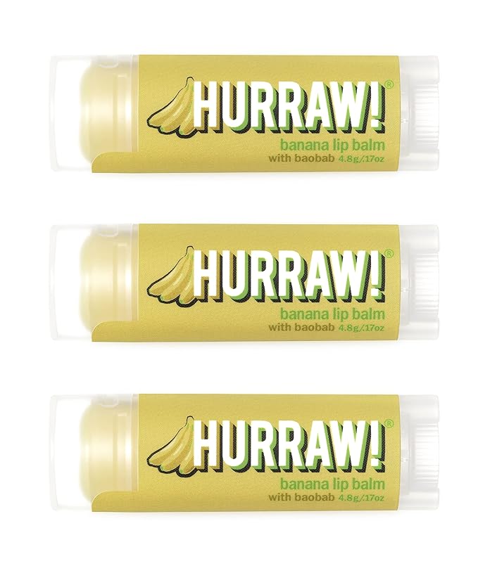 Hurraw! Banana Lip Balm, 3 Pack: Palm