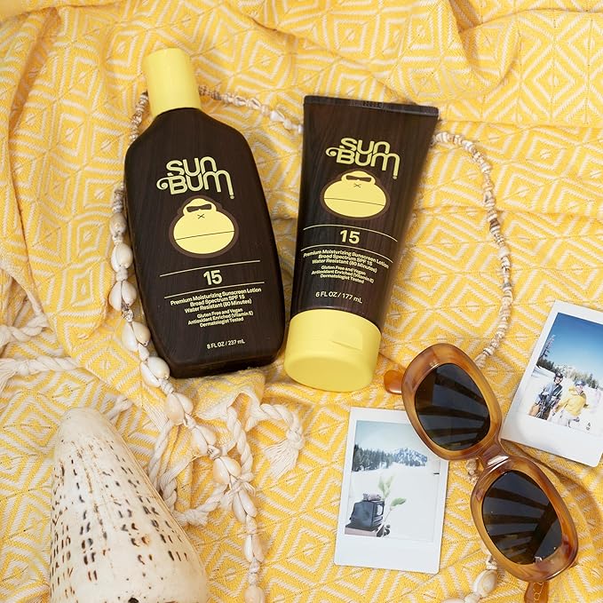 Sun Bum Sunscreen Lotion, SPF 15, Broad Spectrum | Vegan Formula | Hawaii Compliant | With Vitamin E | 8 oz Pack of 2