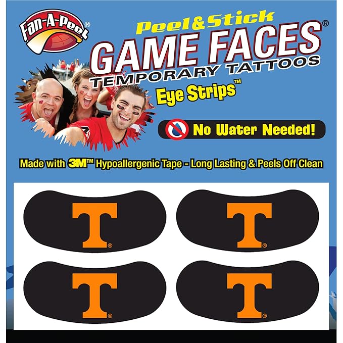 Innovative Adhesives Tennesse Fan-A-Peel Temporary 2 pair Eye Strips Tattoo-Sticker