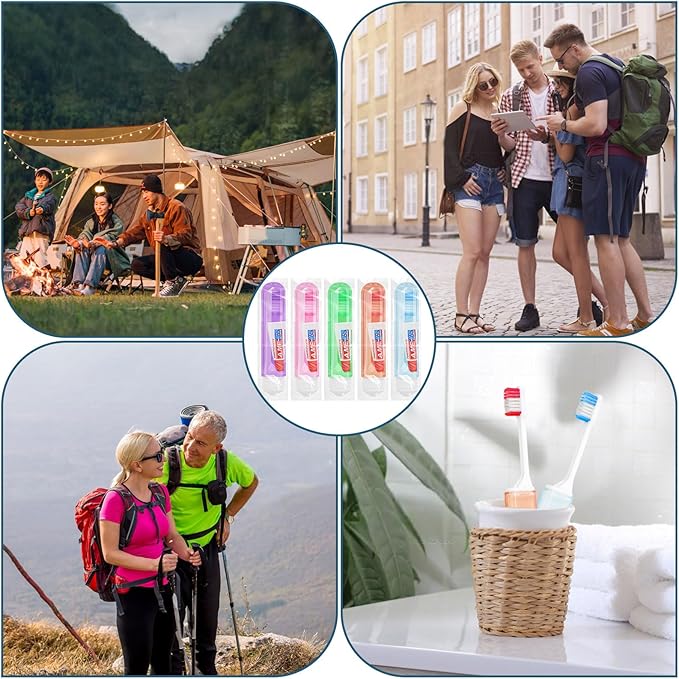 Traveling Toothbrush and Toothpaste 3gram,Disposable Toothbrushes Mini Toothbrush With Toothbrush Cover,Bulk Toothbrush And Toothpaste,Folding Toothbrushes Camping Toothbrush For Camping,Hiking (200)