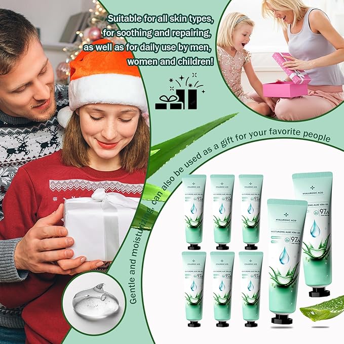 JunKuJK 8PCS Purity Aloe Vera Gel - Hydrating Aloe Vera Gel for Face and Skin,No Sticky Moisturizing Aloe Gel L