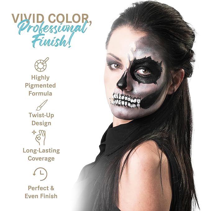 ColorMaster Eye Black Face Body Paint Stick (0.75oz) | Black Face Paint, Body Paint, Colored EyeBlack Baseball for Kids, & Foundation Cream Makeup, Face Painting Kit for Halloween