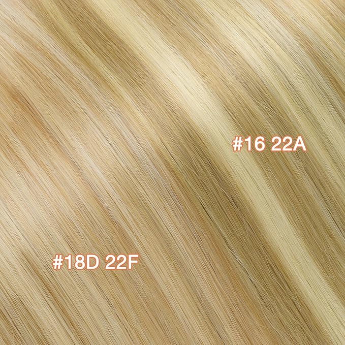 GOO GOO Invisi Edge Clip in Hair Extensions Set, 24inch 150g, 5pcs Injected Seamless PU Clip ins and 2pcs Classical PU Clip inss, Virgin Real Human Hair, #P16/22A