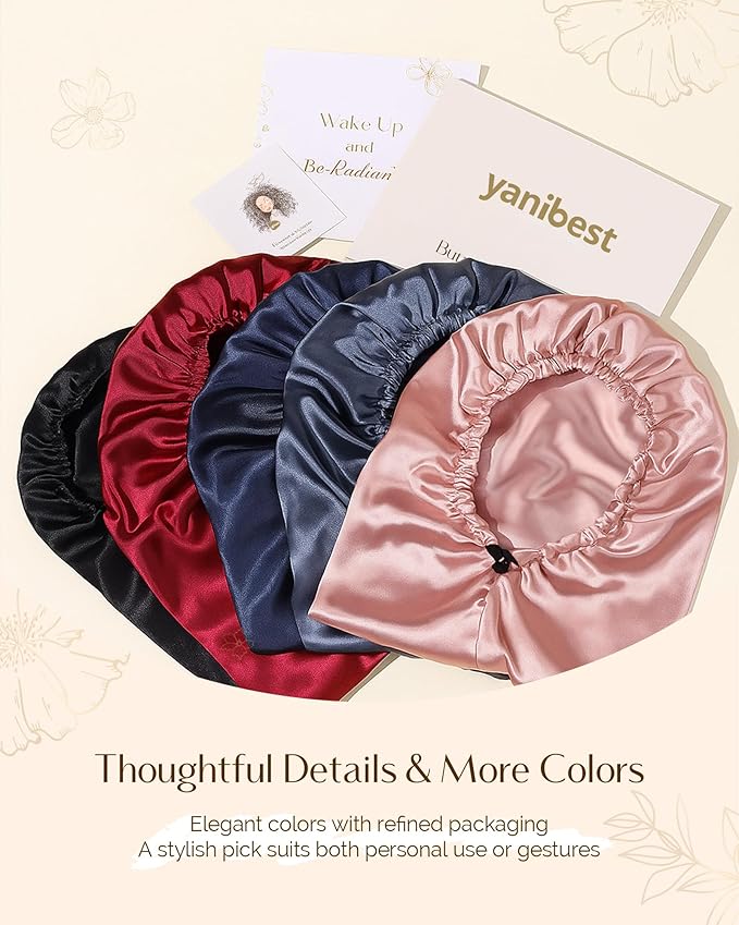 YANIBEST Long Bonnet Braid Bonnet for Sleeping Adjustable Satin Silk Bonnet for Braids Sleep Bonnet for Women Locs