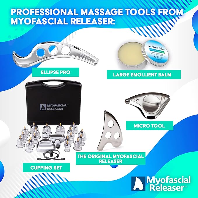 Professional Muscle Scraper - Patented IASTM Massage Tool for Physical Therapy, GuaSha Tool for Body Myofascial Release - Medical Grade 304 Stainless Steel