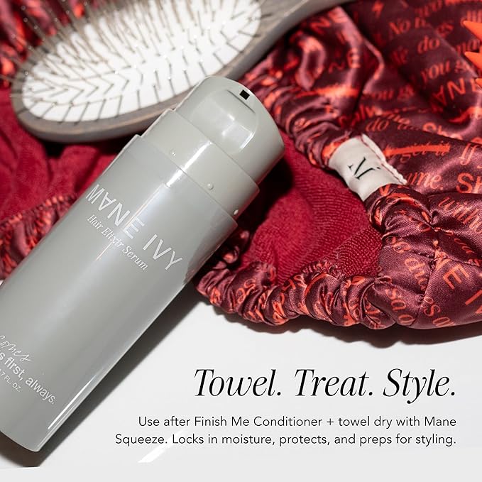 MANE IVY - Hair Elixir Serum - Smooth Frizz-Free Hair Instantly - 40ml 1.3 Fl Oz | Heat Protectant - Daily Styling & Overnight Treatment - Lightweight Formula with Hibiscus & Meadowfoam Extracts