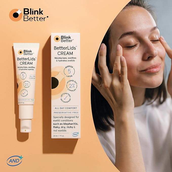 BlinkBetter® Restore Eyelid Cream – 3% Oat Extract & Ceramide Complex – Soothing Hydration & Barrier Support for Dry, Itchy, Red, Sensitive, or Flaky Skin Around the Eyes – All-Day Use – 1oz
