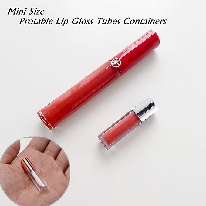 45Pcs Reusable Lipstick Bottle, 1.2 ML Lip Gloss Tube Empty Lip Gloss Tubes Container Clear Mini Empty Lip Balm Bottles Handmade Cosmetics Subdivision Bottles for Travel Use DIY Cosmetic Storage