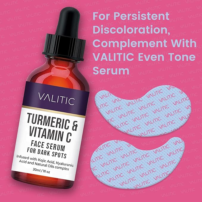 VALITIC Kojic Acid Under Eye Masks - Brightening Under Eye Patches Travel Essentials for Women and Men - Fades Dark Circles and Reduces Puffy Eyes - with Niacinamide, Collagen and Caffeine - 6 Pack