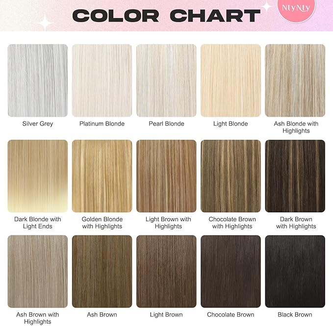 Hair Extensions, 14" Short Clip in Hair Extensions 4PCS Straight Natural Soft Synthetic Hairpiece for Women - Platinum Blonde