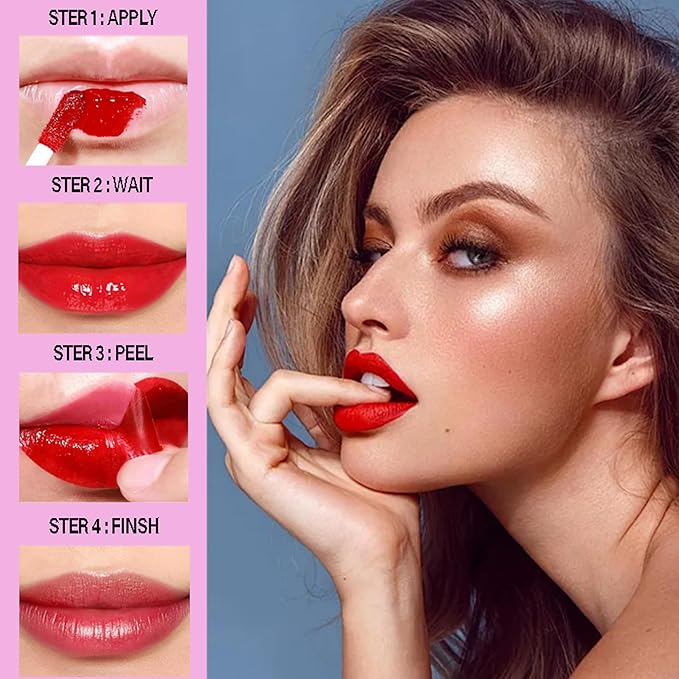 Wonder Blading Lip Stain Peel Off Masque, 6 Colors Tattoo Peel Off Mask, Matte Finish Peel Off Lip Stain, Waterproof & Transfer Proof Nude Lip Tint, Lip Tatoo Peel Lip Tint, 06# Dark Brown